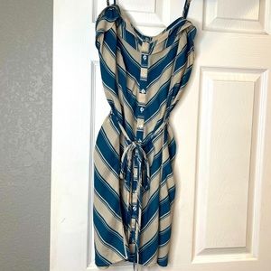 Urban outfitters button front tie waist mini dress pockets